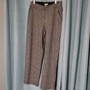 Max Studio Black and Beige Patterned Trousers